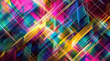 Multicolored lines abstract geometric tech background photo
