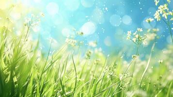 art abstract spring background or summer background with fresh grass photo
