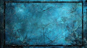 Abstract blue grunge texture background with a square frame photo