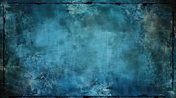 Abstract blue grunge texture background with frame photo
