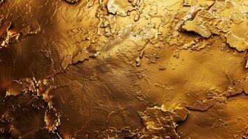 Golden texture background with cracks and scratches photo