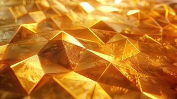 golden geometric background with texture and light effects photo