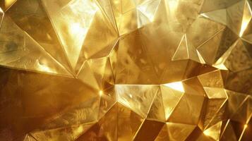golden geometric background with texture and light effects photo