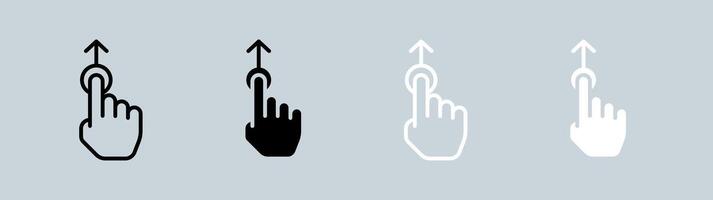 Drag icon set in black and white. Cursor signs illustration. vector