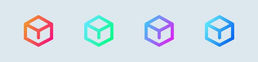 Item line icon in gradient colors. Package signs illustration. vector
