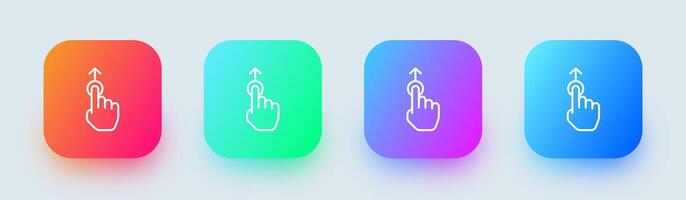 Drag line icon in square gradient colors. Cursor signs illustration. vector