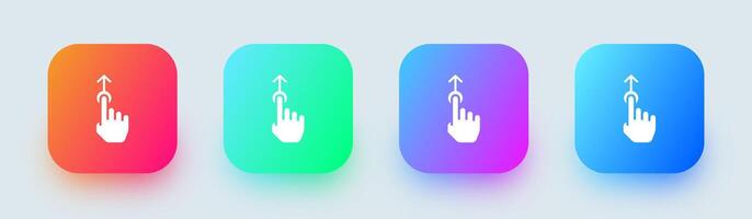 Drag solid icon in square gradient colors. Cursor signs illustration. vector