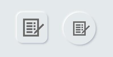 Record line icon in neomorphic design style. Report signs illustration. vector