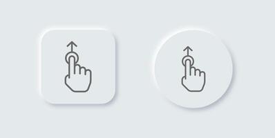 Drag line icon in neomorphic design style. Cursor signs illustration. vector