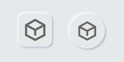 Item line icon in neomorphic design style. Package signs illustration. vector
