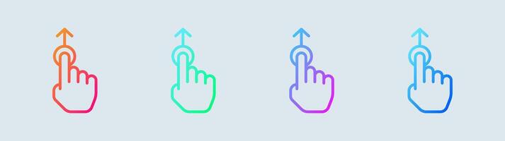 Drag line icon in gradient colors. Cursor signs illustration. vector