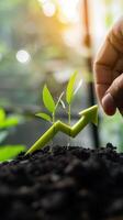 Business Growth Concept Background with Rising Graphs and Success Indicators photo