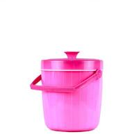 Pink rice bucket isolated on a white background. With clipping path. photo