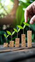 Business Growth Concept Background with Rising Graphs and Success Indicators photo
