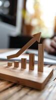 Business Growth Concept Background with Rising Graphs and Success Indicators photo