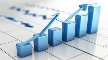 Business Growth Concept Background with Rising Graphs and Success Indicators photo