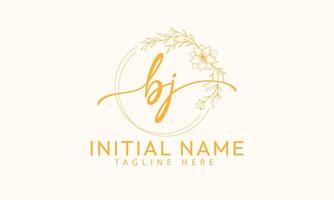 BJ J B initial signature logo template vector