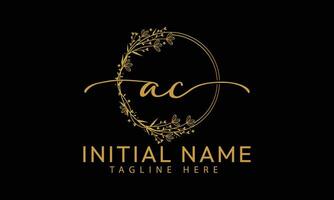 AC C A initial signature logo template vector