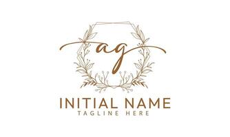 AG G A initial signature logo template vector