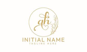 AH H A initial signature logo template vector