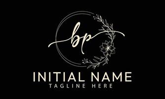 BP P B initial signature logo template vector