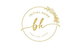 BH H P initial signature logo template vector