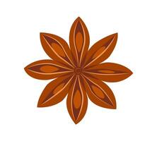 Star anise. illustration of aromatic spice in flat style on white background. vector