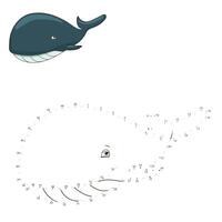 Connect the dots to draw game whale illustration vector