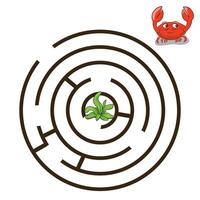 Game labyrinth find a way crab illustration vector