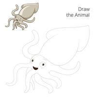 Draw the squid educational game illustration vector