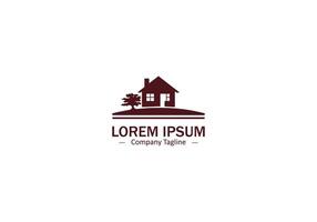 Abstract home icon logo with tree vector