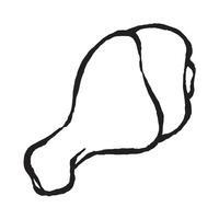 Chicken drumstick line art vector