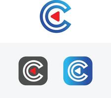 apps design and c letter icon vector