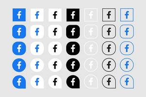Facebook icon set vector
