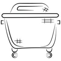 simple icon of a large square garbage can for various garbage, to fight against environmental pollution day vector