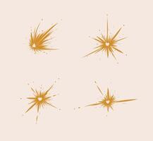 Splash and comet with heart inside in modern graphic style on beige background vector