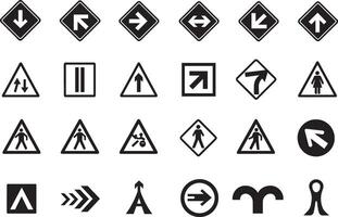 road signs and traffic signal icon collection.eps vector