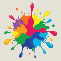 colorful paint splashes on a white background vector