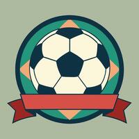 a soccer ball with a ribbon around it vector