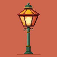 illustration of a lamp post on a red background vector
