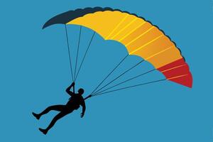 a man is paragliding with a parachute vector