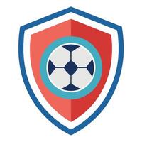 a shield with a soccer ball in the center vector