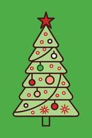 a christmas tree with ornaments on it vector