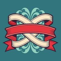 vintage ribbon and scroll illustration vector