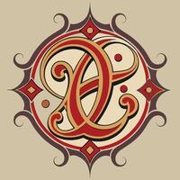 the letter d in a decorative style vector
