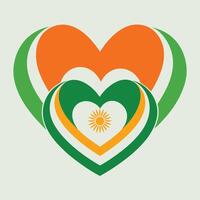 the heart of india with the flag of india vector