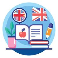 english language learning icon vector