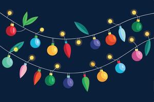 christmas lights hanging on a string vector