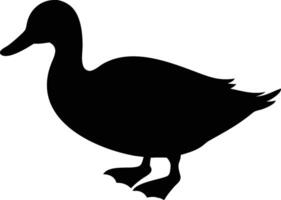 a black silhouette of a duck on a white background vector