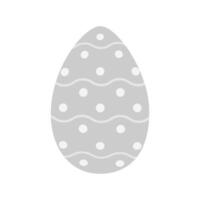 Easter egg patterned dots and wavy lines in grayscale. Sticker Icon Hand drawn Easter design element. Isolated illustration Cards, posters, banner, brochures or web, price tag, label, booklets vector